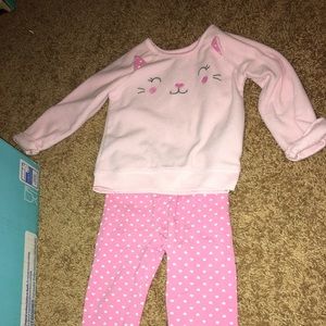 Pink Cat & Hearts pant set